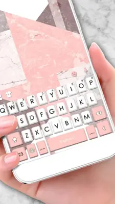 Geometric Coral Pink Keyboard android App screenshot 3